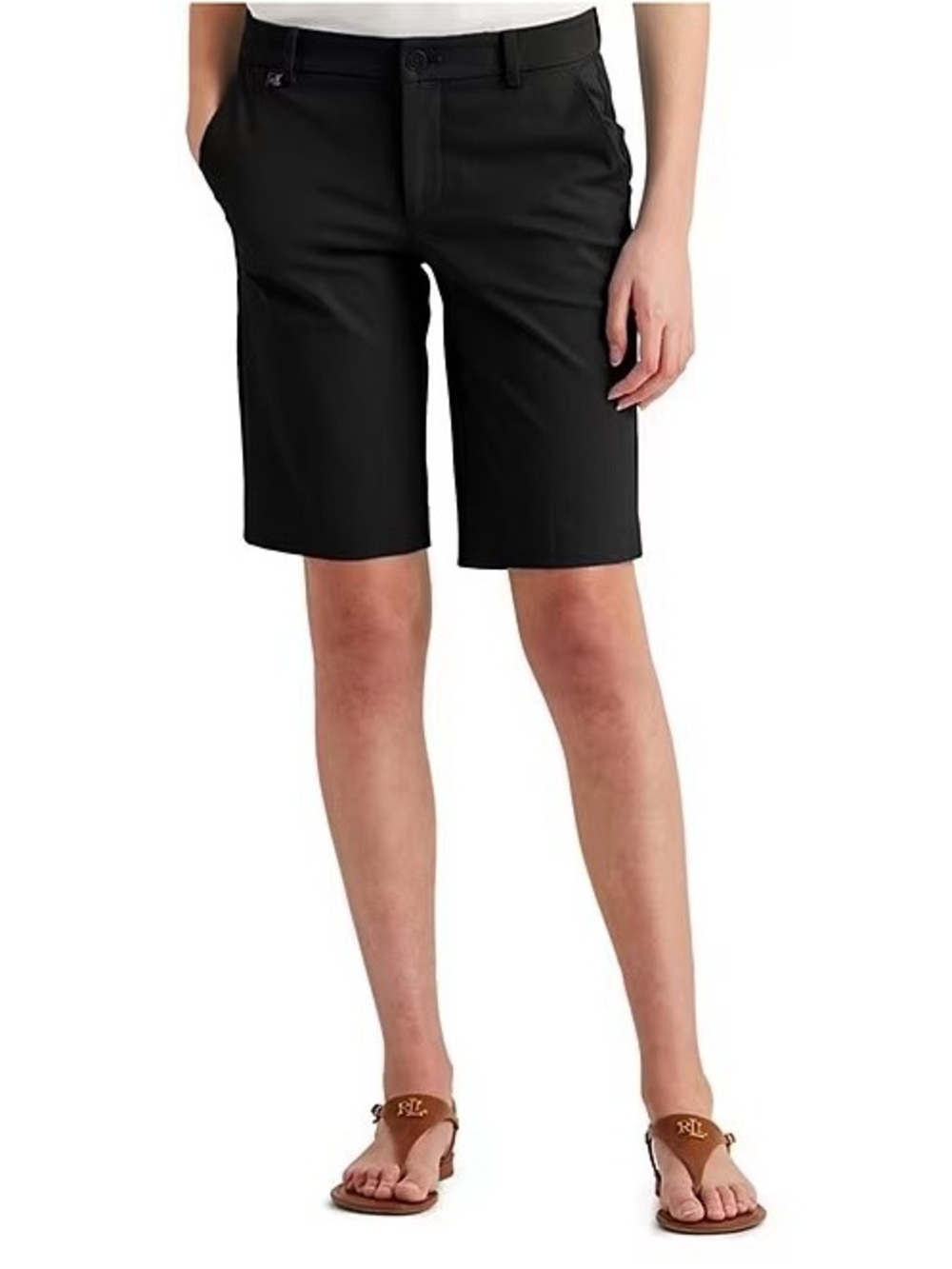 Lauren Ralph Lauren Twill Stretch Bermuda Shorts - Size 4